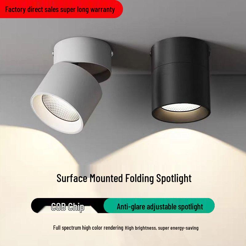 Foldable Adjustable Angle LED Downlight for Surface Mount - Living Room & Entrance Ceiling Light