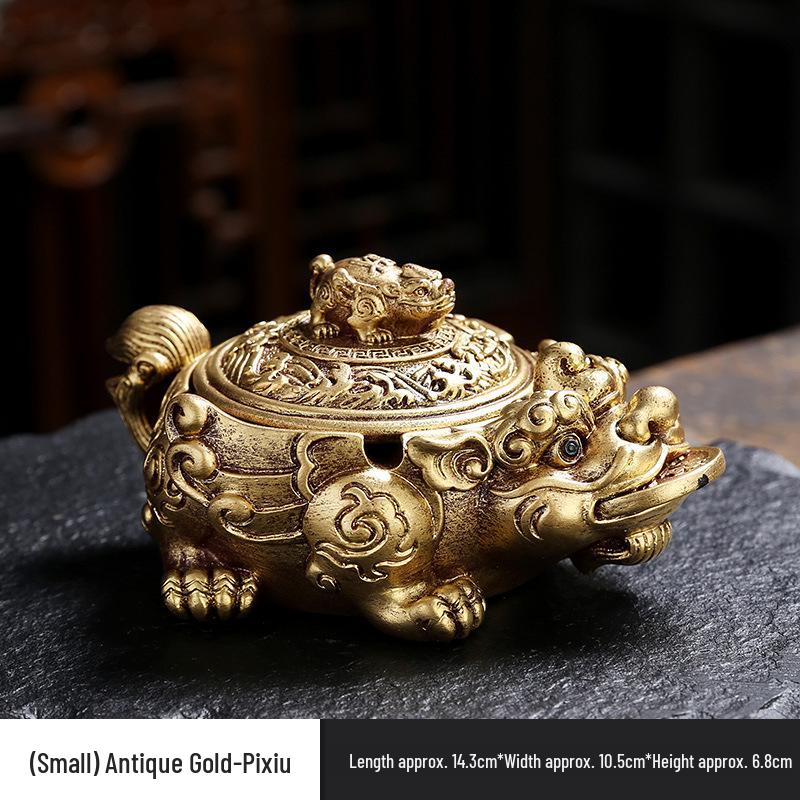 Golden Toad Resin Ashtray with Lid - Chinese Style Ornament for Home, Office, or Tea Table