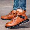 Outdoor Martin boots autumn and winter men's new leather big head shoes large size high top sewn shoes