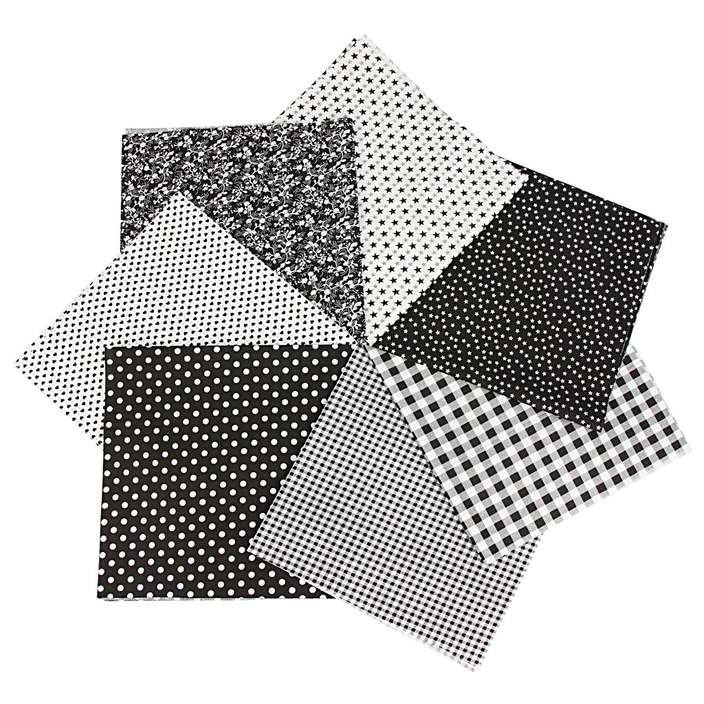 7PCS 25 X 25CM Squares Cotton Craft Fabric Cloths for DIY Bundle Patchwork Quilting Sewing Scrapbooking Artcraft