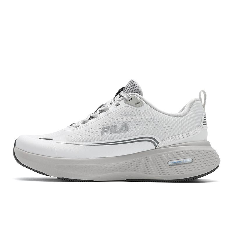 New FILA Sports Function Cushioning, Wear Resistant Low Top Running Shoes Women's White Gray A12W531134FBN