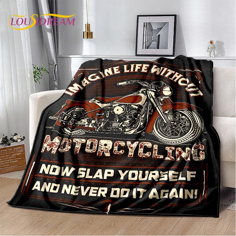 3D Retro Vintage Motorcycle Soft Plush Blanket,Flannel Blanket Throw Blanket for Living Room Bedroom Cover Beds Sofa Picnic