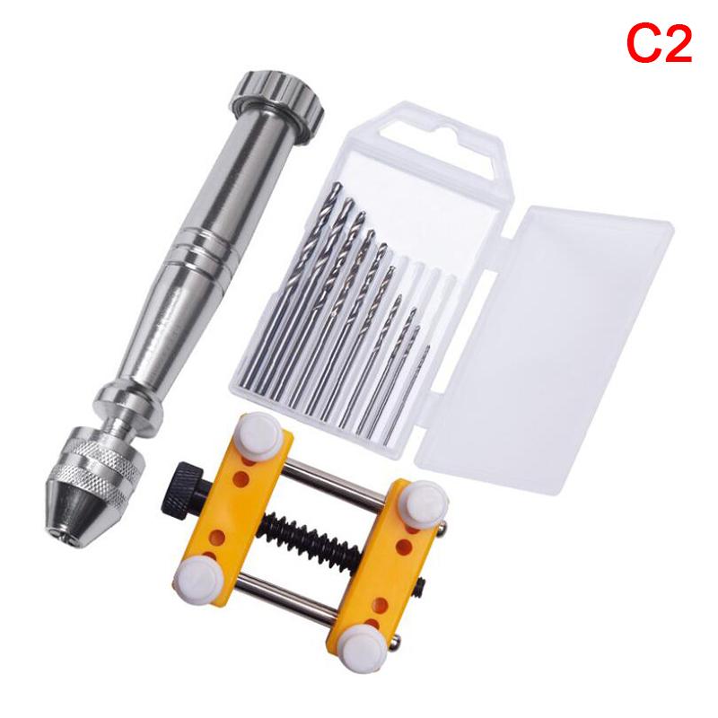 Hand Drill Keyless Chuck Fixed Seat Twist Drill Resin Jewelry Drilling Tools