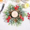 Red Fruit Candlestick Wreath Artificial Flower Eucalyptus Leaves Wreath  Christmas