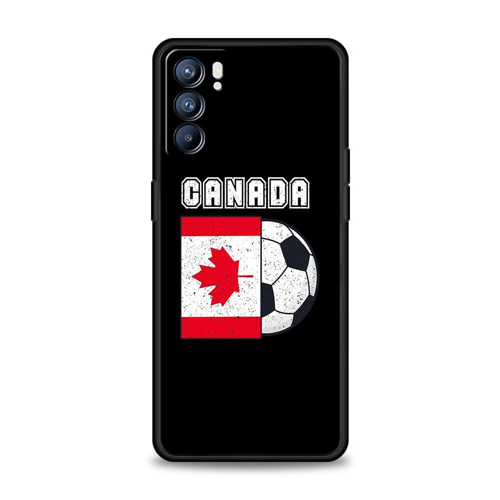 Maple Canada Flag Love Football Phone Case For Oppo Find X5 A54 A53 A52 A9 2020 A15 A95 A16 A76 A74 Reno7 SE Reno6 Pro 5G Cover