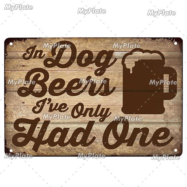 [MyPlate] Beer Metal Sign Plaque Metal Vintage Pub Tin Sign Wall Decor For Pub Club Man Cave Bar Decoration Tin Plates