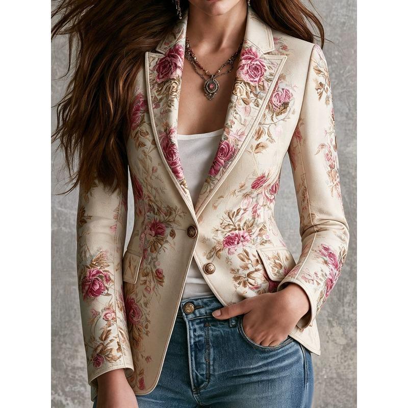 PEYWOW Jaquetas e casacos femininos vintage casuais outono inverno manga comprida gola POLO