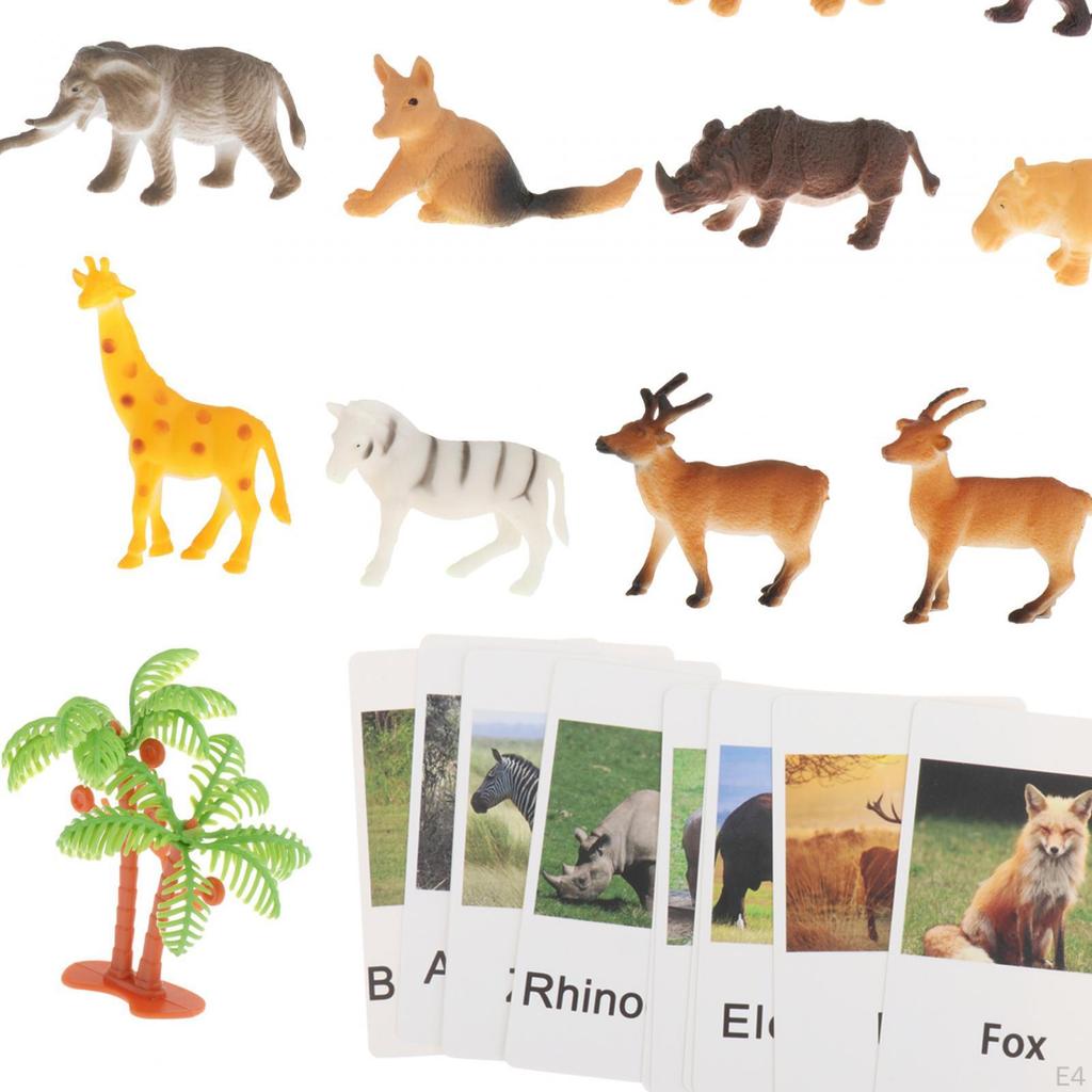 Montessori Animal Figures with , Language Materials, Realistic Figures, Toys for Preschool
