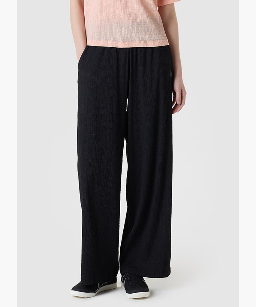 LECOQ Women'S Petit Plissée Wide Fit Lightweight Woven Pants - Black Qr222Opt51