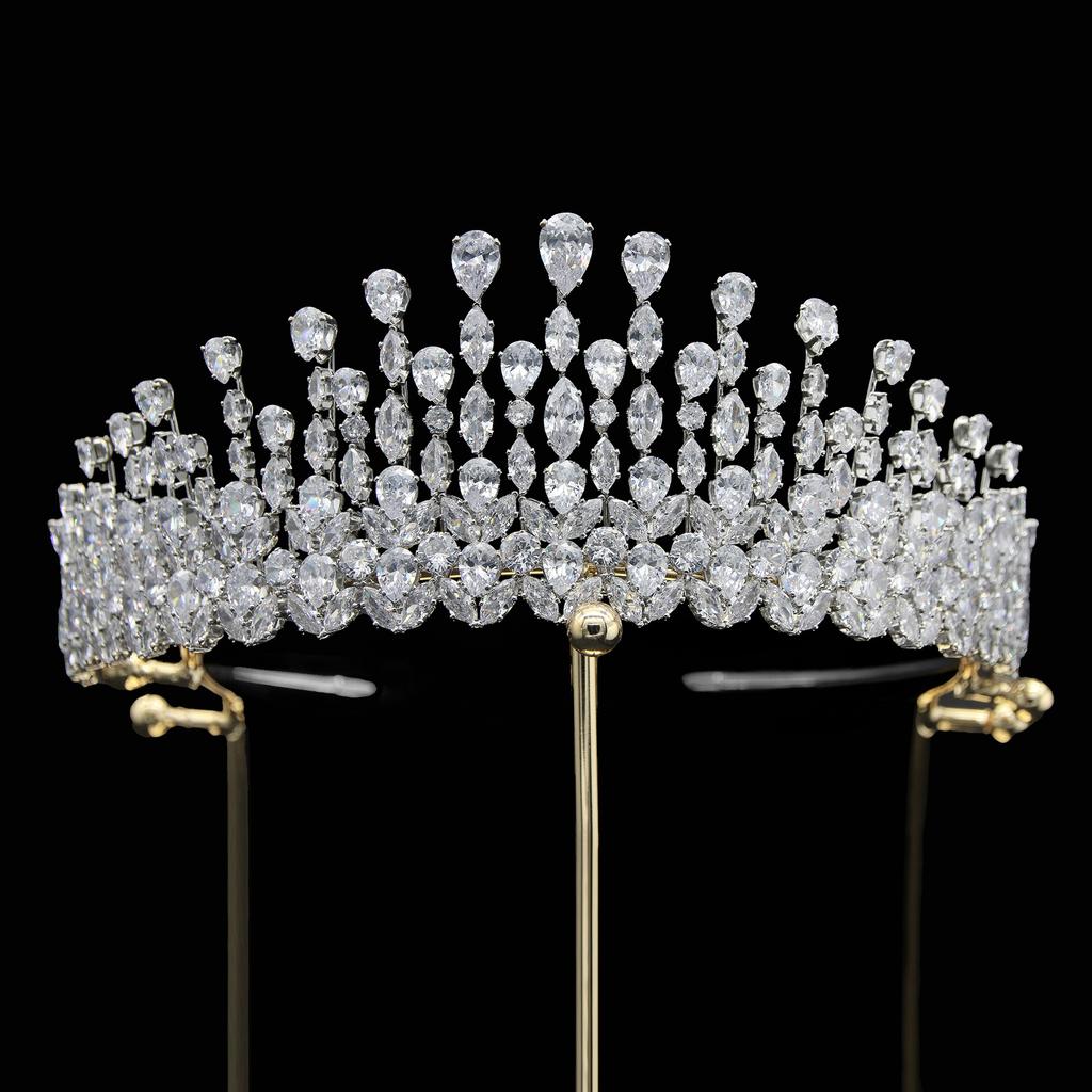 European and American Korean Version Bridal Hair Accessories Princess Crown Wedding Tiara Zircon Crown Palace