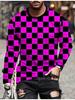 T Shirts for Man Geometric Block 3D Print Autumn Long Sleeve T-Shirt Pullover Casual Male Tops Street Lightweight Men's Clothes