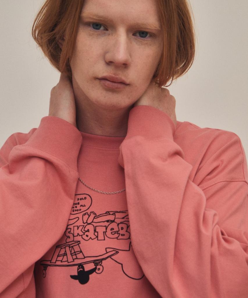 Mark Gonzales Mg Collage Graphic L/S T-Shirt - Pink