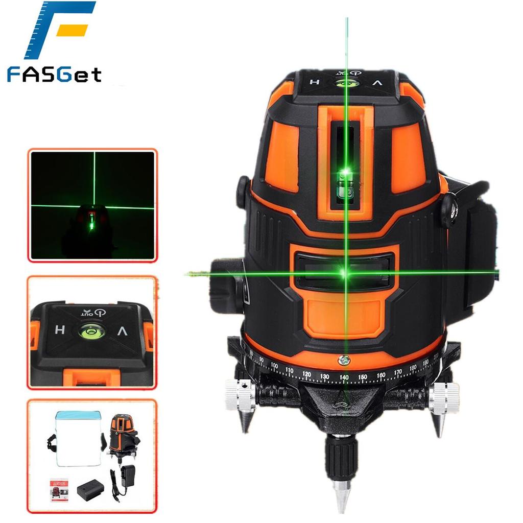 Buy Fasget Powerful Green Light Laser Level 5 Lines Automatic Self