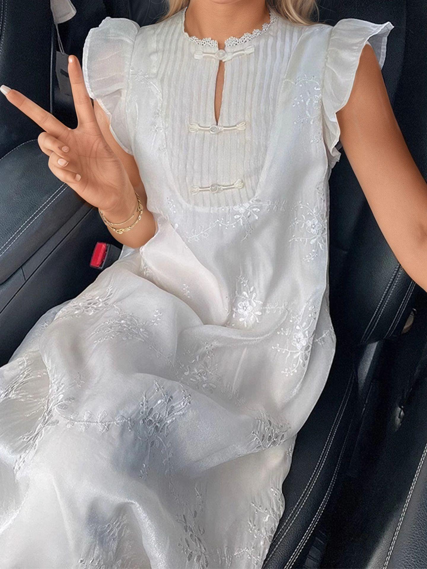 

Europe and the United States popular heavy industry jacquard embroidery dress new summer fashion temperament design L