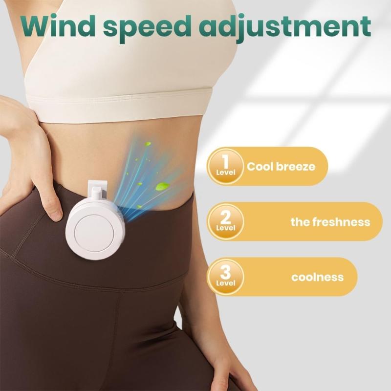 Small Clip Fan Portable Mini Bladeless Fan Clip On 3 Speed Mini Waist Clip Cooling Fan for Outdoor Travel Office