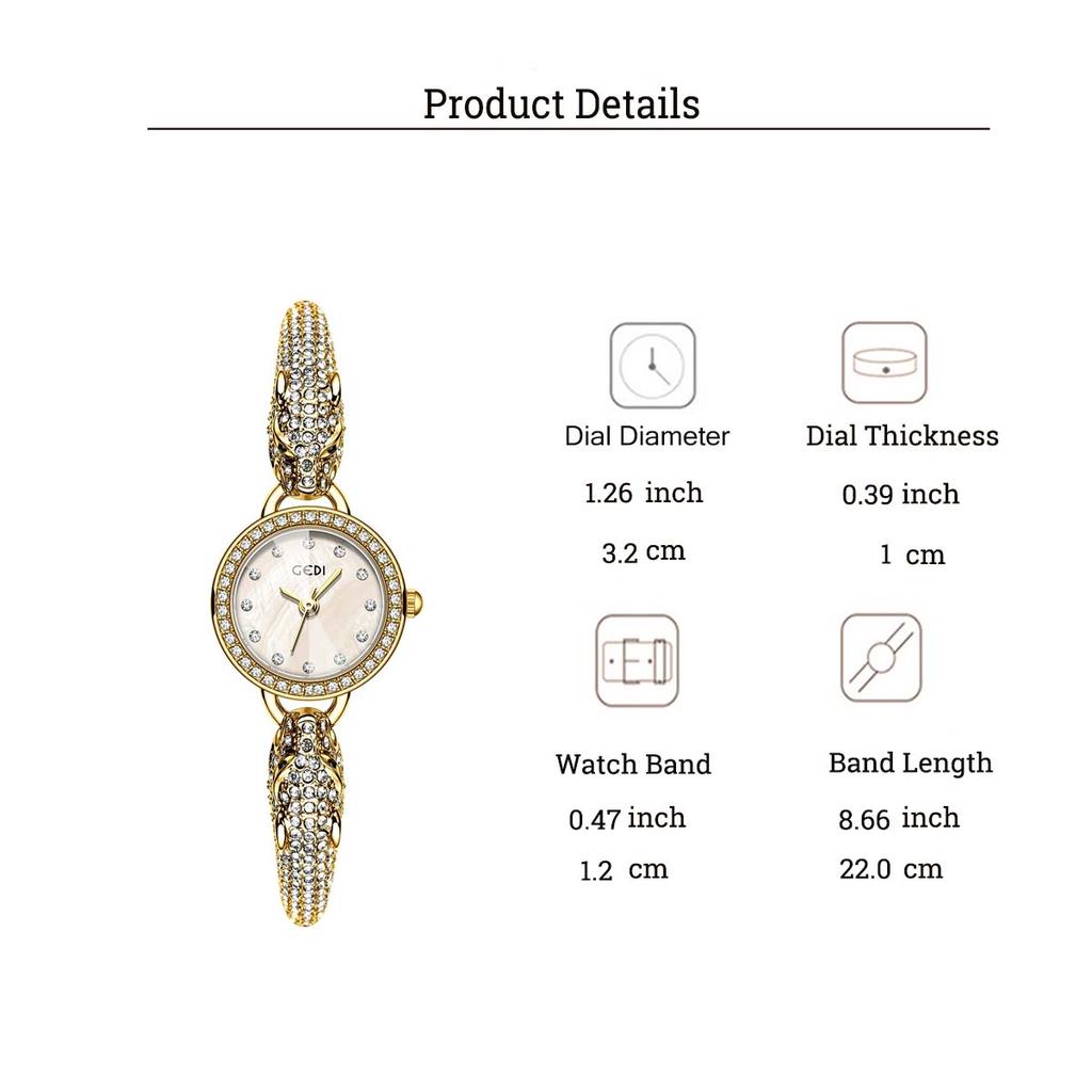 Relógio Feminino de Quartzo com Padrão de Dragão Estilo Chinês, Pulseira em Formato de Dragão com Mostrador Totalmente Diamantado, Design Estiloso e Único