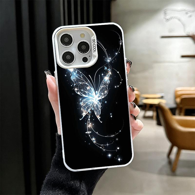 Beautiful Purple Butterfly Shockproof Phone Case for iPhone 17 Air 16 16E 15 Pro Max 14 Plus 13 Mini 12 Back Cover Anti Fall Fun