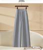 Autumn Korean Style Women's Wide-Leg Elastic Waist Pants - Casual Loose Fit, Slimming, Plus Size.