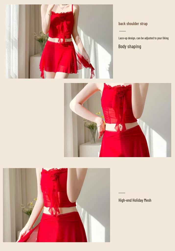 Fairy Women's Red Halter Neck Bikini - Sexy Bali Style Swimwear