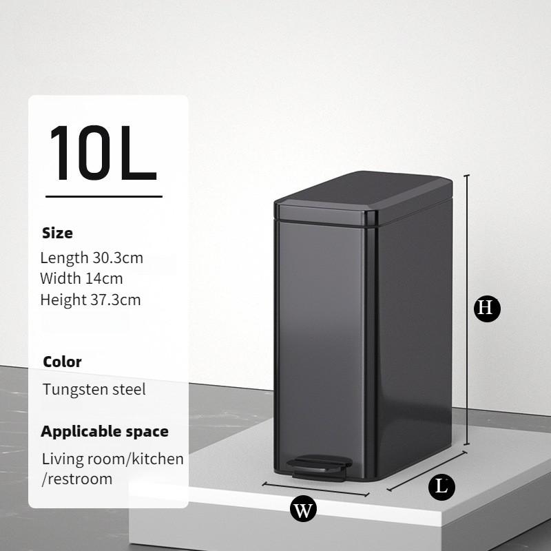 Household Stainless Steel Garbage Can Foot Operated Bathroom Waste Bin Kitchen Living Room Garbage Storage Bucket