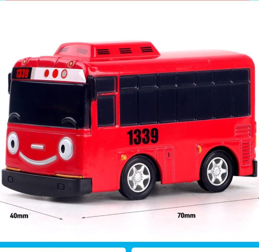 Tayo malý autobus 4-dielna sada kovových odliatkov miniaut (Funkcia na spätné natiahnutie), kórejské hračky