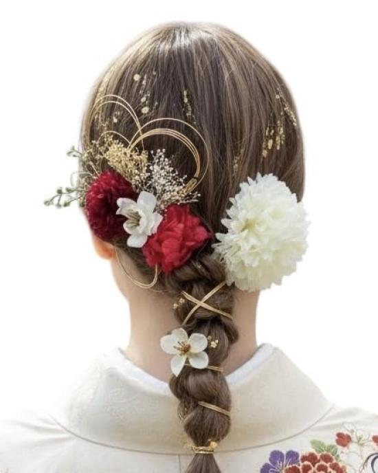 

[Lomeri] Artificial Flower Hair Ornament for Coming-of-Age Ceremony, Graduation Ceremony, Furisode Kimono, Wedding, and Traditional Japanese Attire