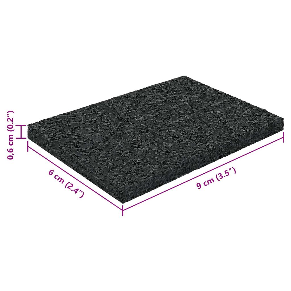 Rubber Granulate Patio Mat Black 6 X 9 X 0.6 Cm Rubber
