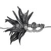 Halloween Detachable Feather Gradient Half Face Mask With Rhinestones Sexy Party Accessory