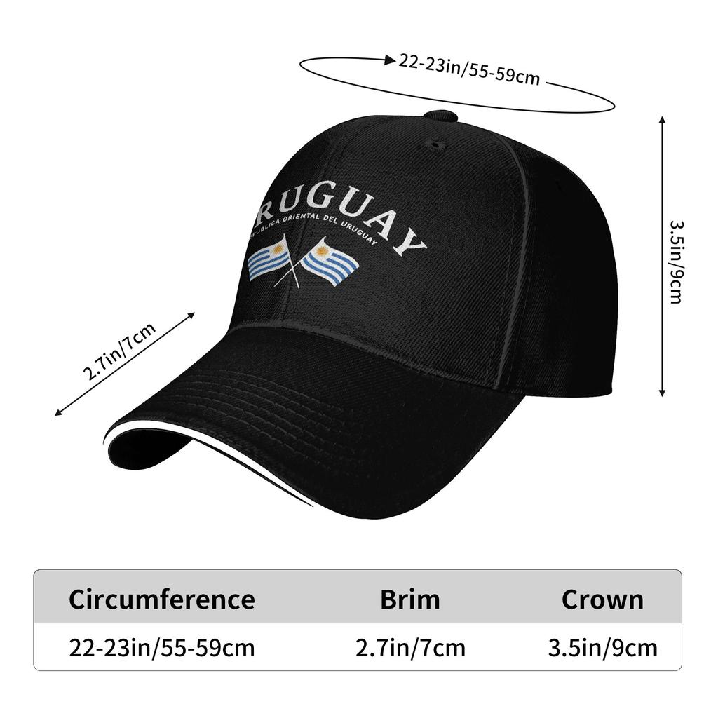 Uruguay Crossed Flags Vintage College Style Custom Baseball Caps Mens Printing Female Beach Coquette Hat Hip Hop Trucker Cap