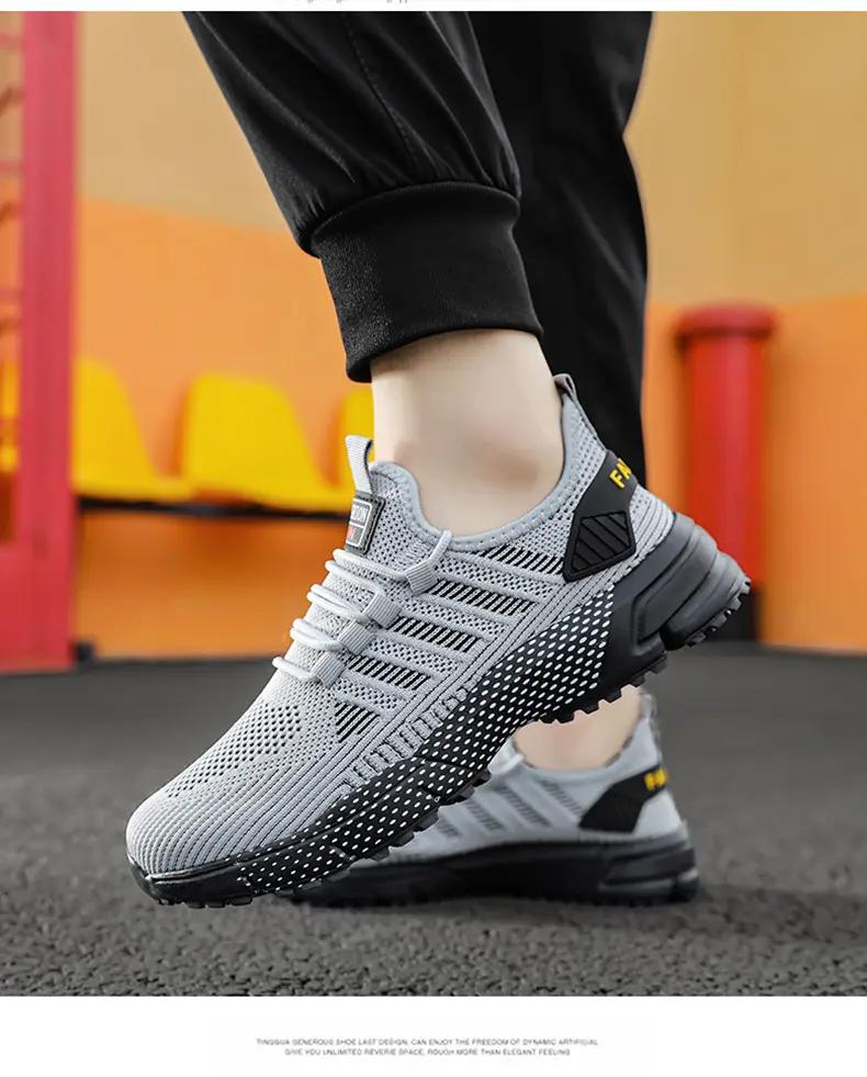 

Men s Sneakers Casual Shoes New Black Soft Sole Male Running Shoes Outdoor Platform Shoe Slip on Mesh Men Shoes 44 серый
