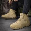 Men's Mid-Calf Tactical Combat Boots for Outdoor Hiking and Mountaineering - Anti-Kick Protection