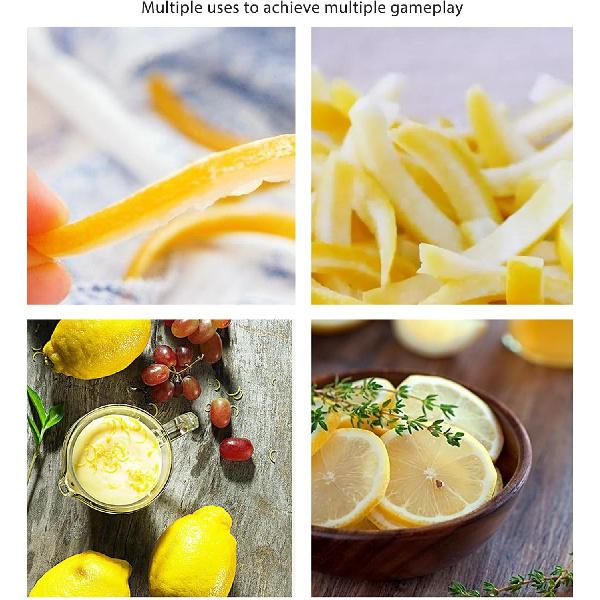 Lemon Peeler Zester Tool, Cocktail Garnish Citrus Zester with Design, Fruit Peeler, Professional Stainless Steel Bar Tool (Gold)