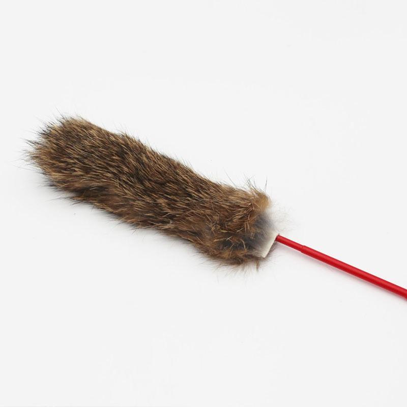 1PC Jucărie interactivă pentru animale de companie, păr de iepure, băț de pisică, jucărie interactivă pentru pisoi, jucării distractive cu pene, accesorii pentru animale de companie, culoare aleatorie