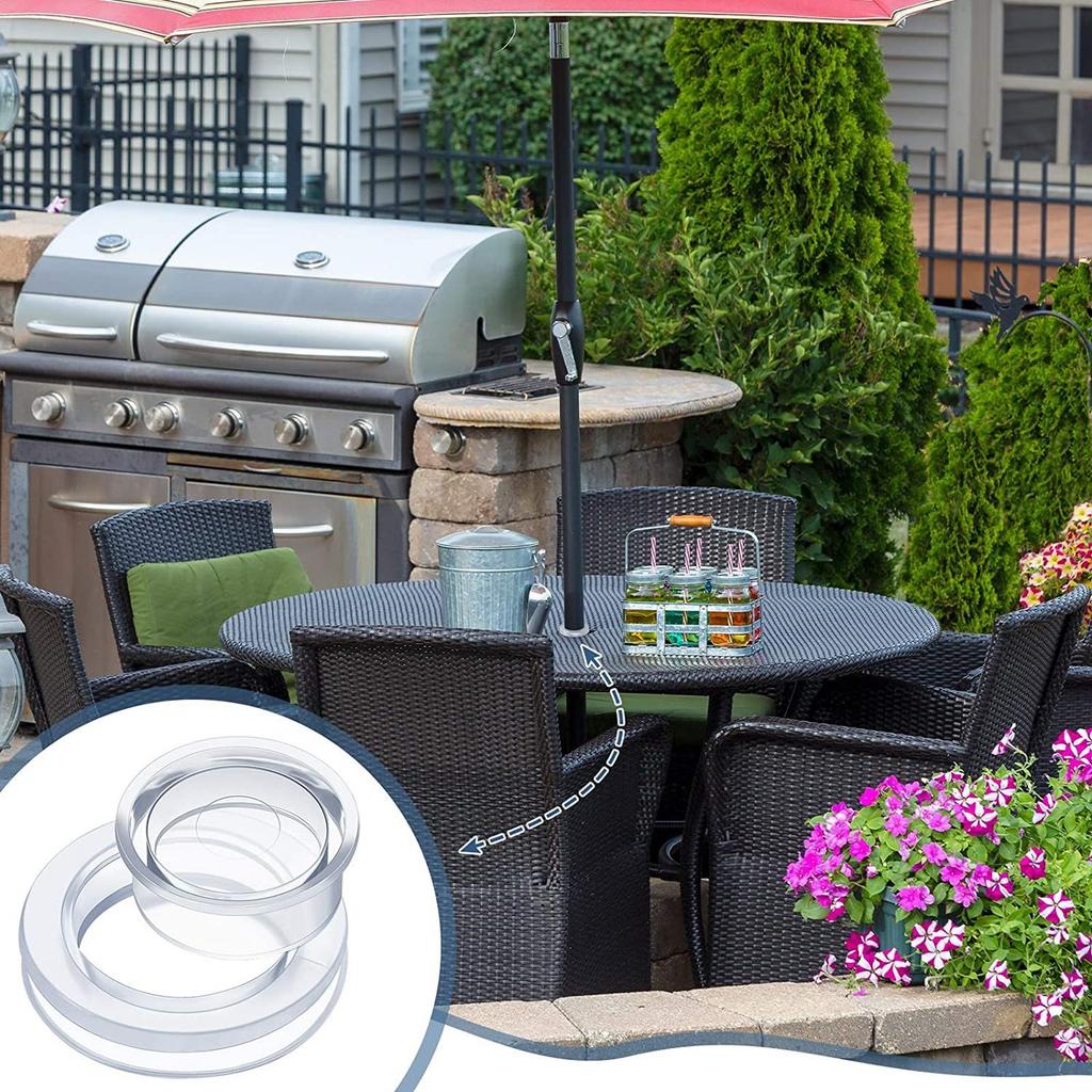 A95I,2Set Umbrella Hole Rings Umbrella Hole Ring With Cap Sleeve Umbrella Plug Cap Sleeve Outdoor Table Hole Cover Dust Plug