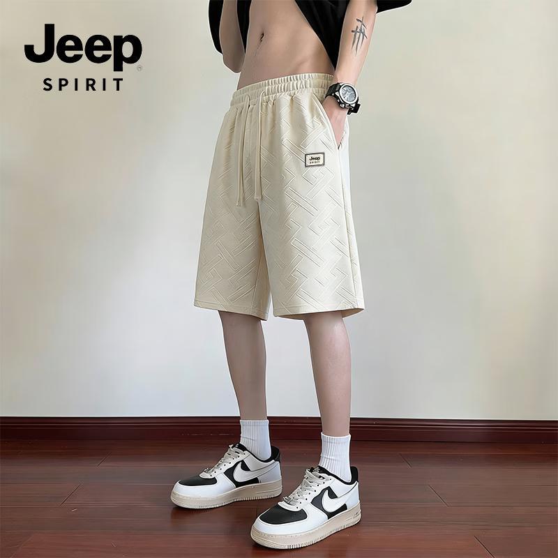JEEP SPIRIT Men s Casual Jacquard Drawstring Shorts L