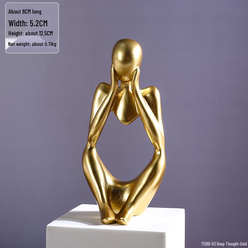 Golden Light Luxury Resin Handicrafts Collection: Ornaments for Office, Living Room, Wine & TV Cabinets