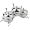 Stainless Steel Condiment Seasoning Containers Pots Set Salt Pepper Sugar Storage Organizers