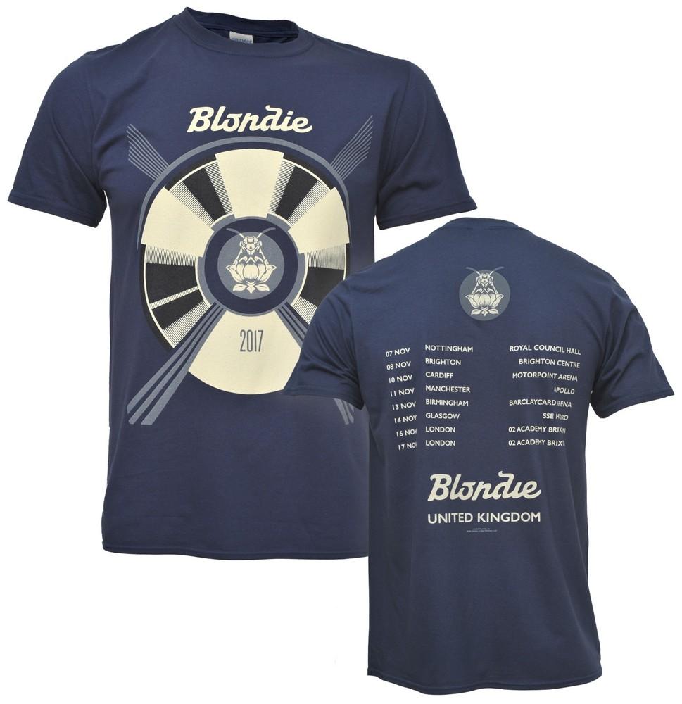 Official Blondie T Shirt Pollinator 2017 Tour Rock Band Debbie Harry Blue New M