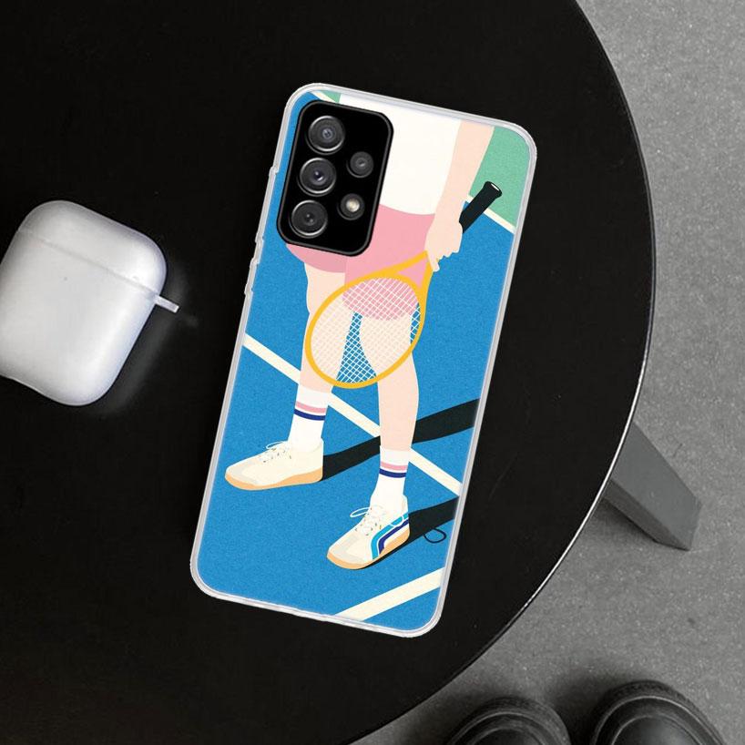Tennis Sport Phone Case Cover for Samsung Galaxy A12 A22 A32 A52 A72 A02S A51 A50S A31 A20S A10S Note 20 Ultra 10 Plus Galaxy A1