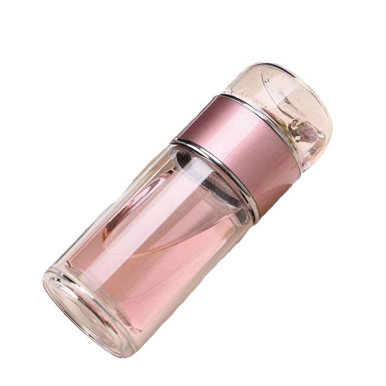 High Borosilicate Glass Tea Water Bottle Double Layer Infuser Tumbler with Tea Filter Drinkware Water Cup for Brewing Bottle