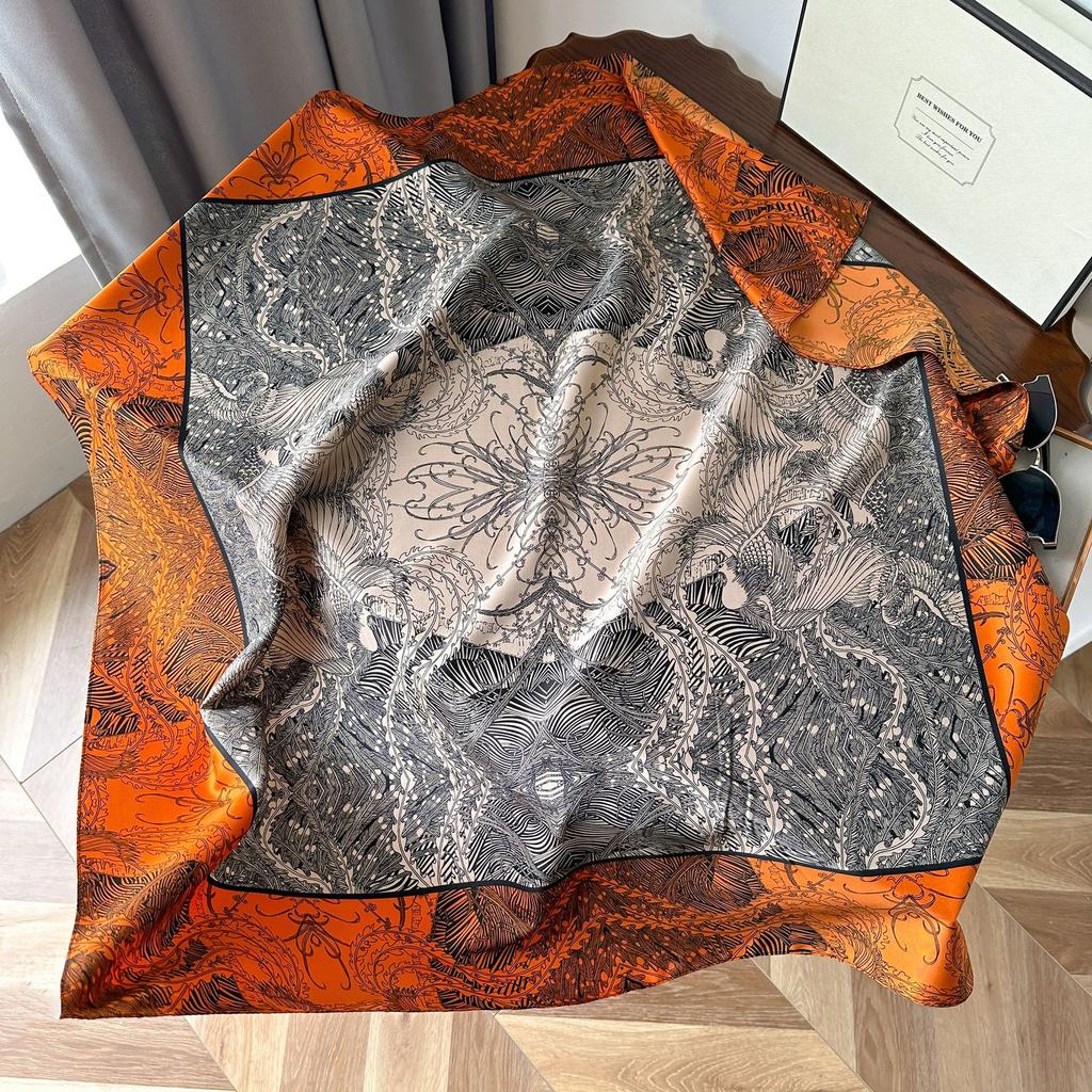 High-quality Luxurious Silk Scarves Headband Scarfs Neck Scarf For Women Chain Silk Scarf Women's Decorative Shawl