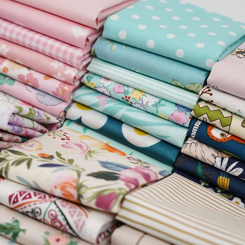 Pure Cotton Patchwork Fabric Set - Printed Fabric Scraps for Doll Clothes & Hair Ties, Handmade DIY Projects