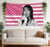 1 Stück Rosa USA Flagge Wandteppich Sänger Fan Geschenk Studentenwohnheim Schlafzimmer Wanddekor