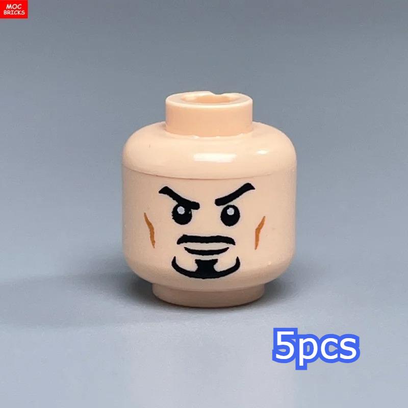 MOC Bricks Hollow Flesh Face Expression Head For 4cm Figure DIY Educational Building Blocks Toys For Children Gifts