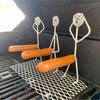 Metal Art Sculpture Set Three People Standing on Grill Mesh Handmade Decorative Barbecue Hot Dog Cooking Tool Figurines