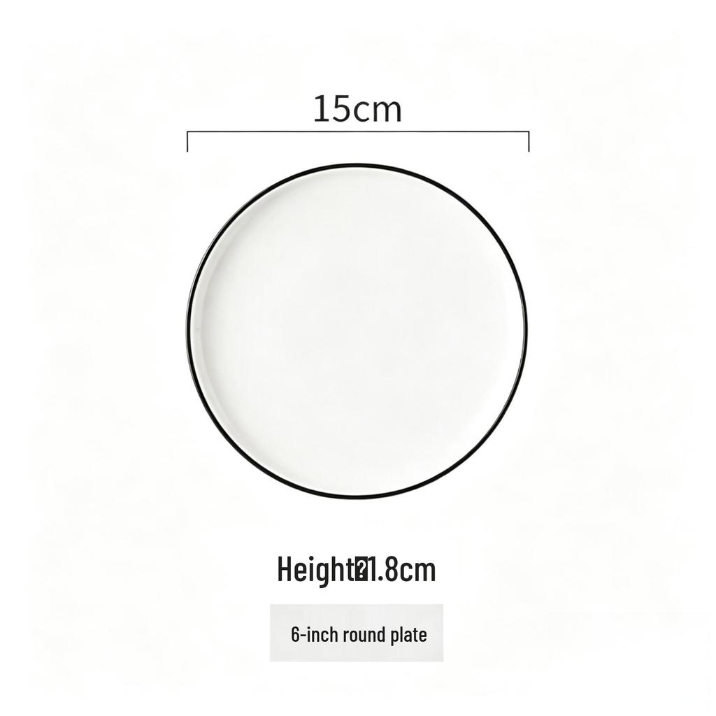 Nordic Western Style Ceramic Plates - Pure White Series for Household or Hotel Use