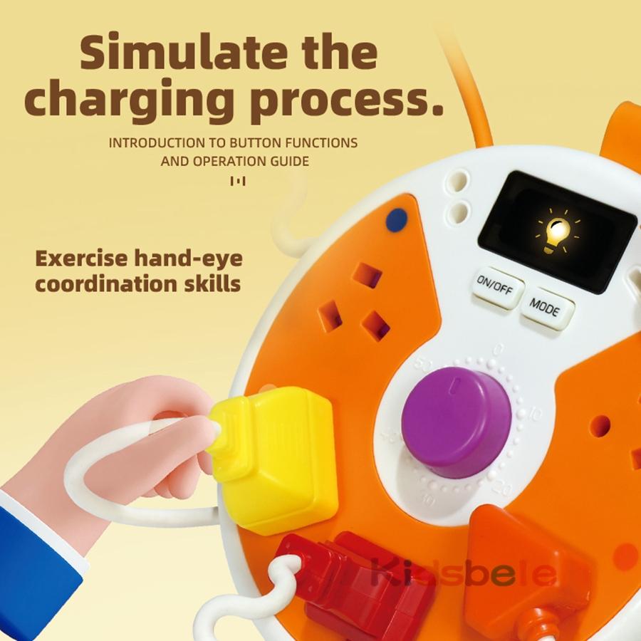 Multi-Functional Interactive Safety Education Plug Toy Montessori Plug Socket Switch Sensory Sensory Toddler Early Learning Gift