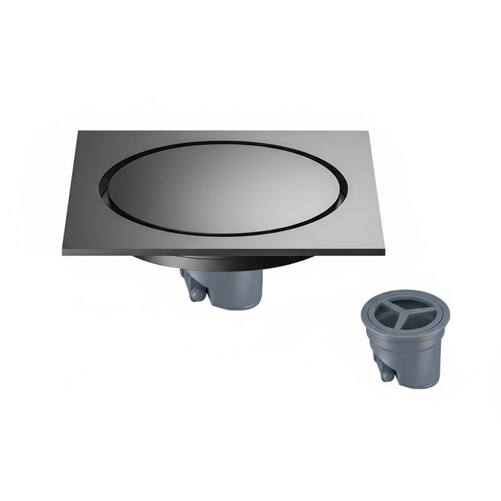 Stainless Steel Shower Floor Drain Thickened Grey Fast Drainage Floor Drain Backflow Preventer Square Drain Filter Plug