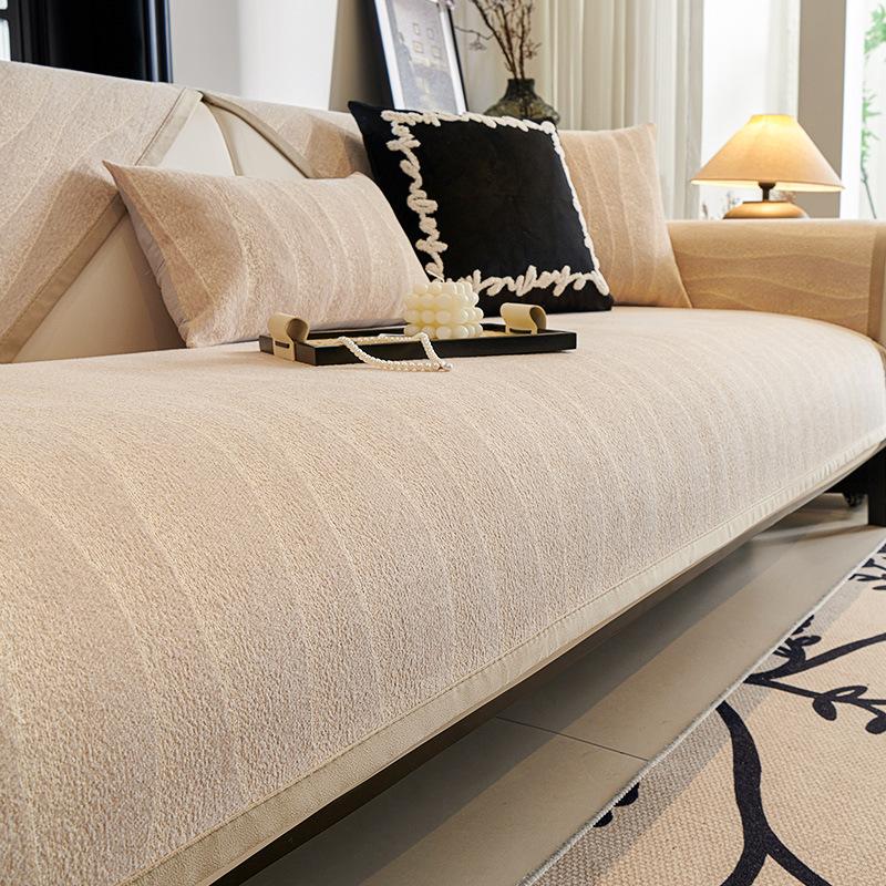 2025 New Modern Simplicity Chenille Sofa Cover Slipcover Four Seasons Universal And Non-slip Armrests Backrest Cover For Home