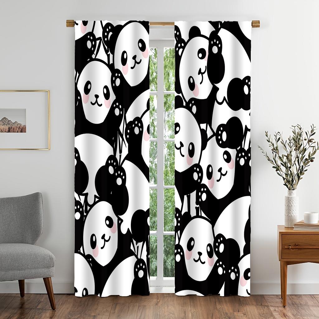 

2 шт./Компл. Милые шторы с рисунком панды, легкие и воздушные, для уютной спальни, шикарного офиса, стильной кухни, гостеприимной гостиной и спокойного кабинета 60x150cm(2Pcs)